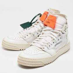 Off-White White Leather and Canvas 3.0 Off Court Sneakers Size 39