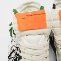 Pre Owned Off-White Green Leather and Suede Court 3.0 High Top Sneakers Size 43