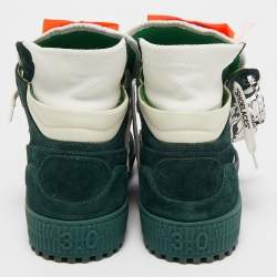 Pre Owned Off-White Green Leather and Suede Court 3.0 High Top Sneakers Size 43