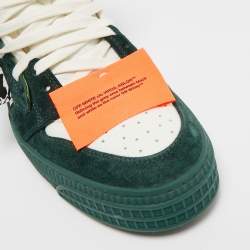 Pre Owned Off-White Green Leather and Suede Court 3.0 High Top Sneakers Size 43