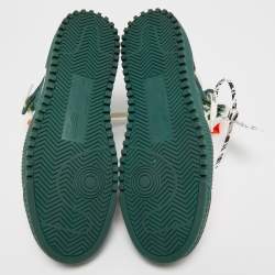 Pre Owned Off-White Green Leather and Suede Court 3.0 High Top Sneakers Size 43