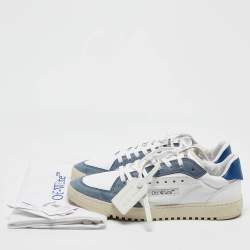 Off-White White/Blue Canvas and Suede 5.0 Sneakers Size 45