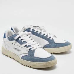 Off-White White/Blue Canvas and Suede 5.0 Sneakers Size 45