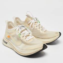 Pre Owned Off-White x Nike White Mesh Zoom Fly Sneakers Size 42