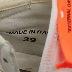 Off-White White/Grey Canvas And Leather Off Court 3.0 High Top Sneakers Size 39