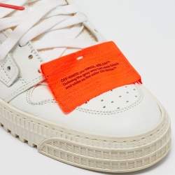 Off-White White/Grey Canvas And Leather Off Court 3.0 High Top Sneakers Size 39
