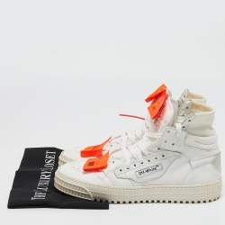 Off-White White/Grey Canvas And Leather Off Court 3.0 High Top Sneakers Size 39