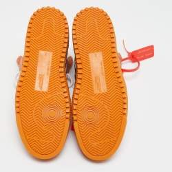 Off-White Orange/White Leather and Canvas Off Court 3.0 High Top Sneakers Size 41