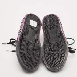 Off-White Black Canvas and Suede Vulcanized Low Top Sneakers Size 40
