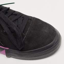 Off-White Black Canvas and Suede Vulcanized Low Top Sneakers Size 40