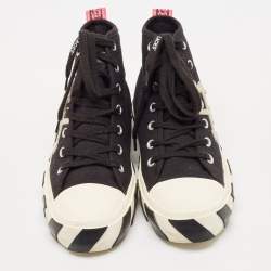 Off White Black Canvas High Top Arrow Sneakers Size 43