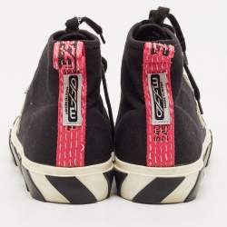 Off White Black Canvas High Top Arrow Sneakers Size 43