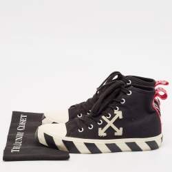 Off White Black Canvas High Top Arrow Sneakers Size 43