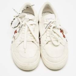 Off-White White Canvas Vulcanised Lace Up Sneakers Size 43