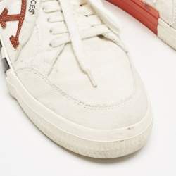 Off-White White Canvas Vulcanised Lace Up Sneakers Size 43