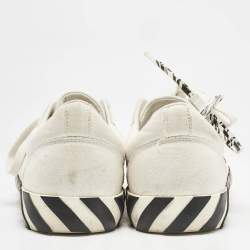Off-White White Canvas Vulcanised Lace Up Sneakers Size 43