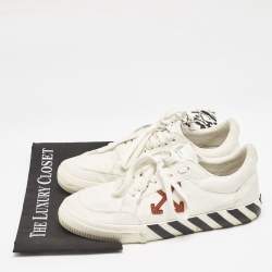 Off-White White Canvas Vulcanised Lace Up Sneakers Size 43