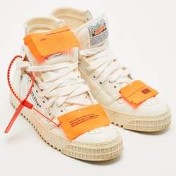 Off-White White Leather and Canvas 3.0 Off Court Sneakers Size 36
