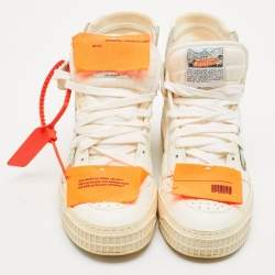 Off-White White Leather and Canvas 3.0 Off Court Sneakers Size 36
