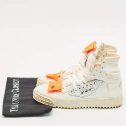 Off-White White Leather and Canvas 3.0 Off Court Sneakers Size 36