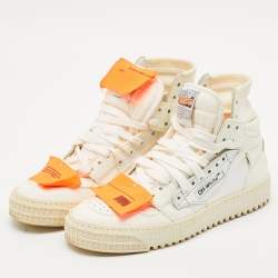 Off-White White Leather and Canvas 3.0 Off Court Sneakers Size 36