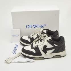 Off-White Black/White Leather Out of Office Low Top Sneakers Size 39