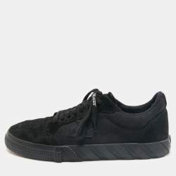 Off-White Black Suede Vulcanized Lace Up Sneakers Size 46