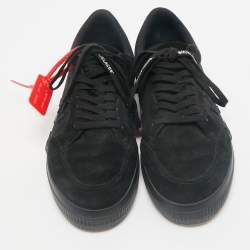 Off-White Black Suede Vulcanized Lace Up Sneakers Size 46