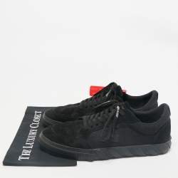 Off-White Black Suede Vulcanized Lace Up Sneakers Size 46