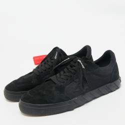 Off-White Black Suede Vulcanized Lace Up Sneakers Size 46