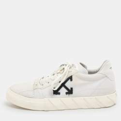 Off-White White Canvas Vulcanized Low Top Sneakers Size 41