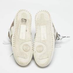 Off-White White/Grey Leather and Suede Out of Office Low Top Sneakers Size 45