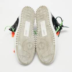 Off-White Black Canvas and Leather Court 3.0  High Top Sneakers Size 45