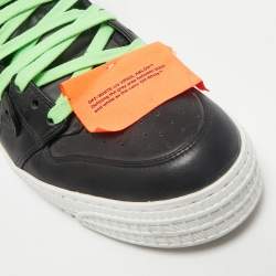 Off-White Black Canvas and Leather Court 3.0  High Top Sneakers Size 45