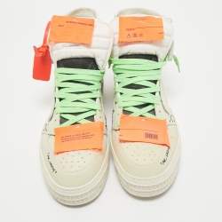 Off-White Cream Nubuck Leather Off-Court 3.0 High Top Sneakers Size 45