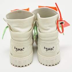 Off-White Cream Nubuck Leather Off-Court 3.0 High Top Sneakers Size 45
