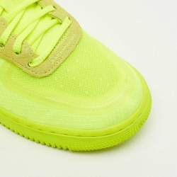 Off-White x Nike Green Mesh and Suede Force 1 Low White Volt Sneakers Size 42.5