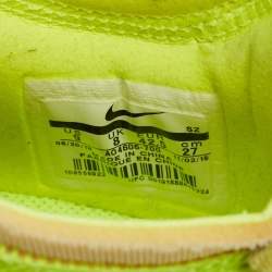 Off-White x Nike Green Mesh and Suede Force 1 Low White Volt Sneakers Size 42.5