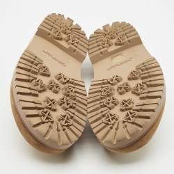 Off-White Brown Suede Metal Logo Clogs Size 41