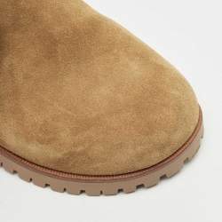 Off-White Brown Suede Metal Logo Clogs Size 41