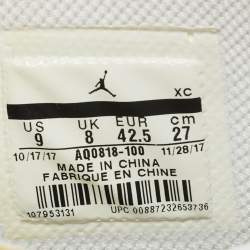 Nike x Off-White Leather and Fabric Jordan 1 Retro High Top Sneakers Size 42.5 