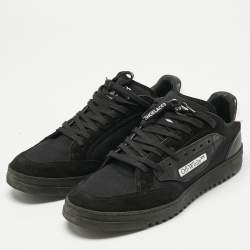 Pre Owned Off-White Black/White Canvas and Suede 5.0 Sneakers Size 42