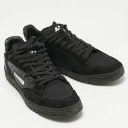 Pre Owned Off-White Black/White Canvas and Suede 5.0 Sneakers Size 42