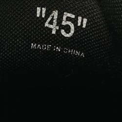 Pre Owned حذاء رياضي أوف وايت جلد أسود/أبيض خارج المكتب بعنق منخفض مقاس 39