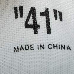 Pre Owned Off-White Beige/White Croc Embossed and Leather Out of Office Sneakers Size 41