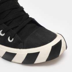 Pre Owned Off White Black Canvas High Top Arrow Sneakers Size 40