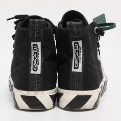 Pre Owned Off White Black Canvas High Top Arrow Sneakers Size 40