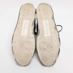 Pre Owned Off White Black Canvas High Top Arrow Sneakers Size 40