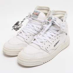 Pre Owned Off-White White Canvas Off Court 3.0 High Top Sneakers Size 39