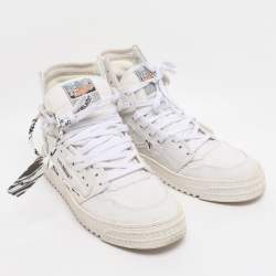 Pre Owned Off-White White Canvas Off Court 3.0 High Top Sneakers Size 39